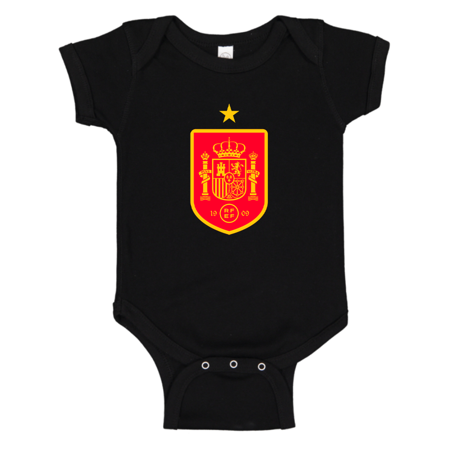 Spain Red Logo National Soccer Team Baby Romper Onesie