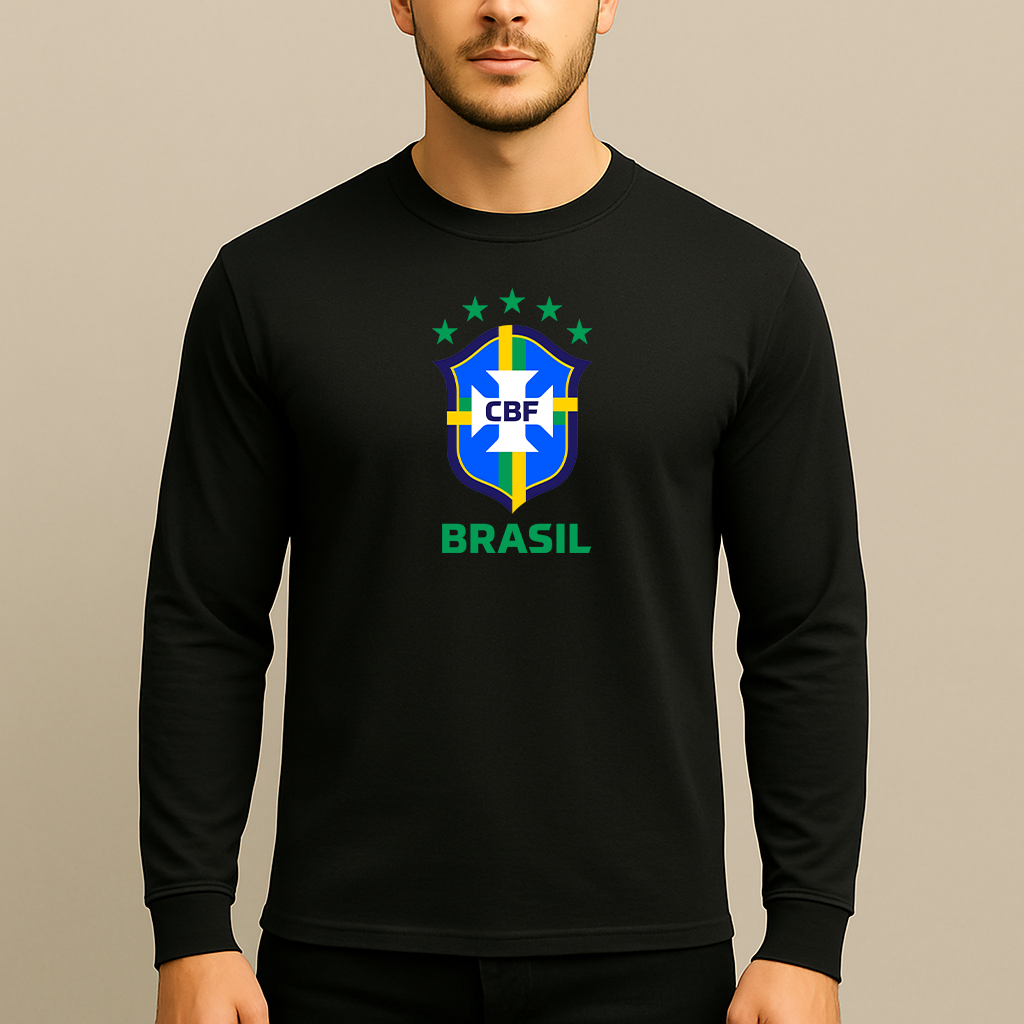 Men's Brasil National Soccer Team Long Sleeve T-Shirt