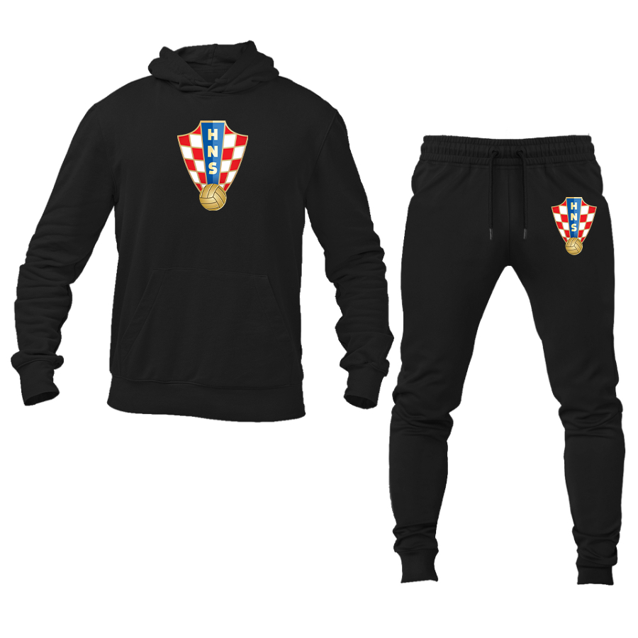 Men's Croatia National Soccer Team Hoodie Joggers Set