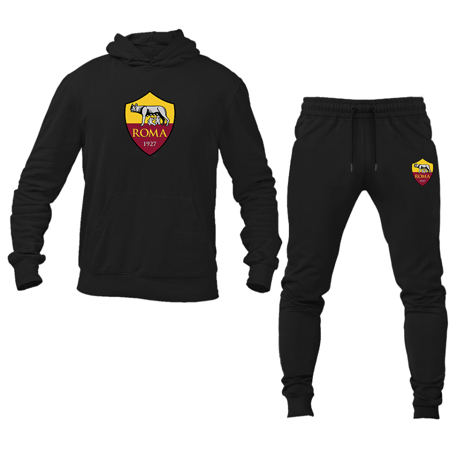 Men's AS Roma FC Logo Hoodie Joggers Set