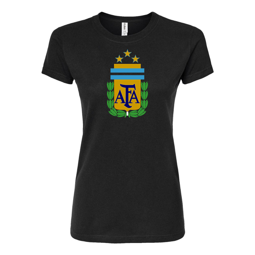 Women's Argentina National Soccer Team Round Neck T-Shirt