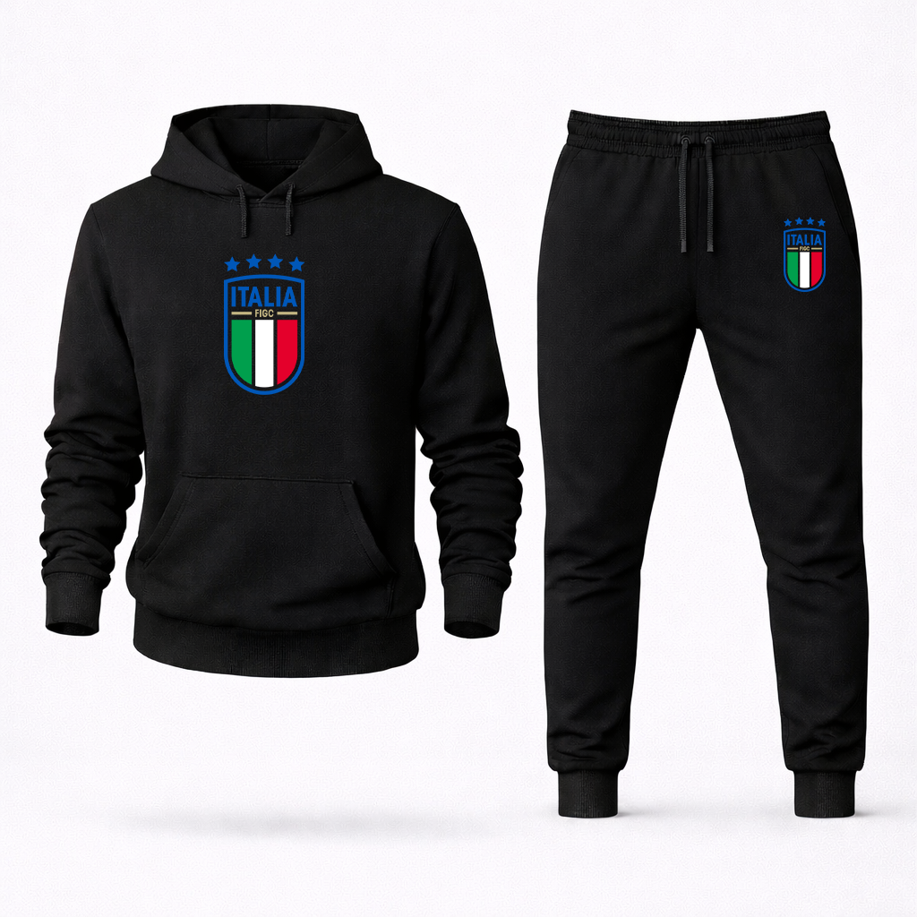 Men's Italy National Soccer Hoodie Joggers Set