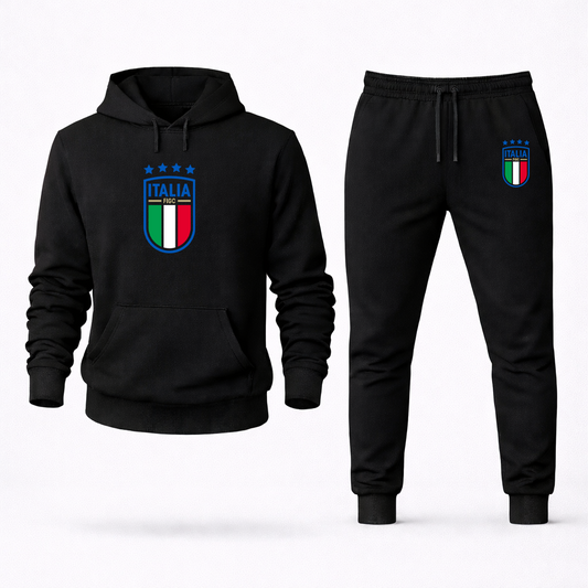 Men's Italy National Soccer Hoodie Joggers Set