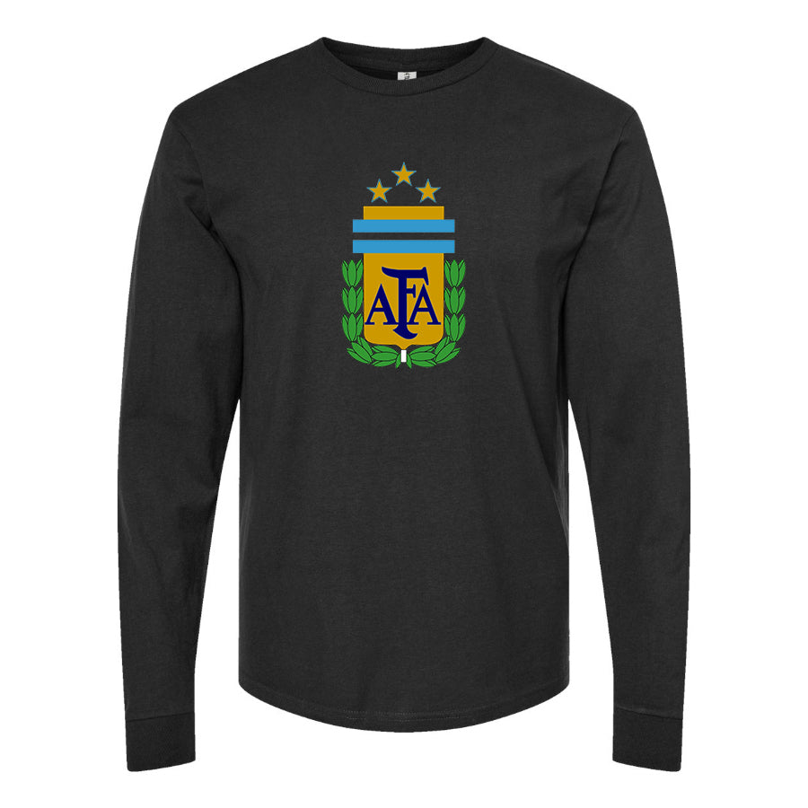 Men's Argentina National Soccer Team Cotton Long Sleeve T-Shirt