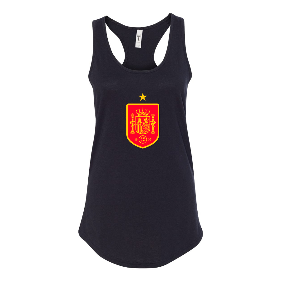 Women's Spain Red Logo National Soccer Team Racerback Tank Top