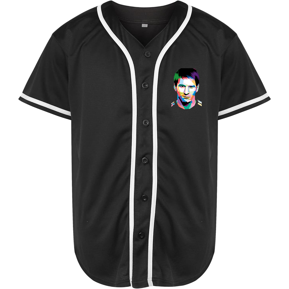 Men's Lionel Messi Face Art Soccer Baseball Jersey