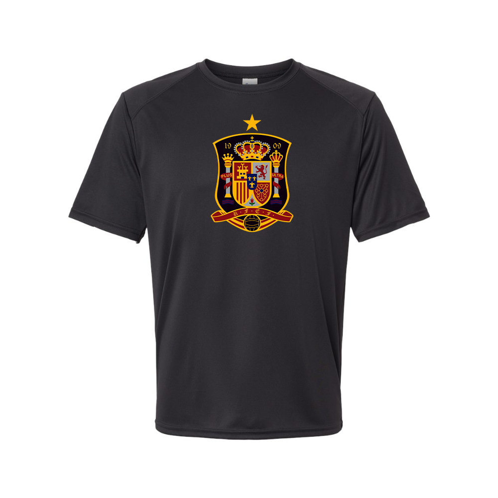 Youth Kids Spain National Soccer Team Performance T-Shirt