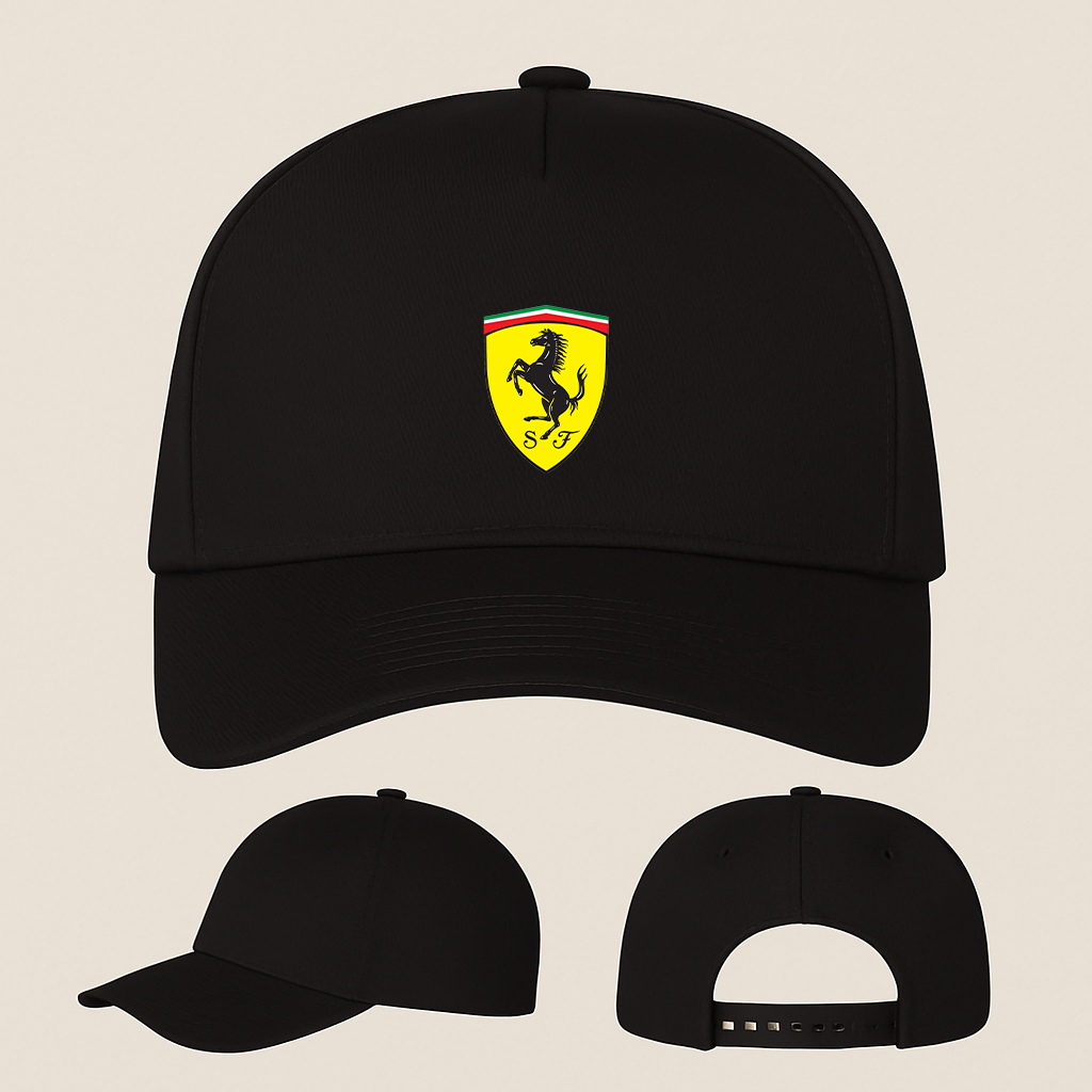 Ferrari Motorsport Car Five Panel Twill Snapback Cap