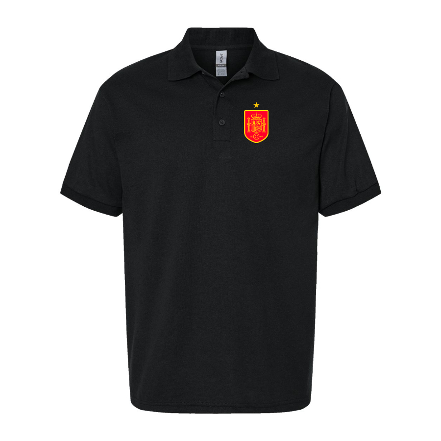 Men's Spain Red Logo National Soccer Team Dry Blend Polo