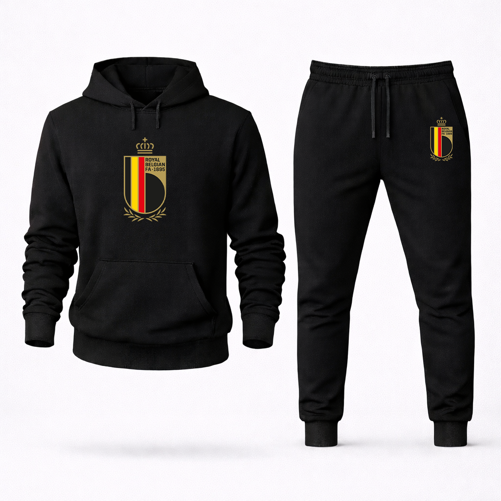 Men's Belgium National Soccer Team Logo Hoodie Joggers Set