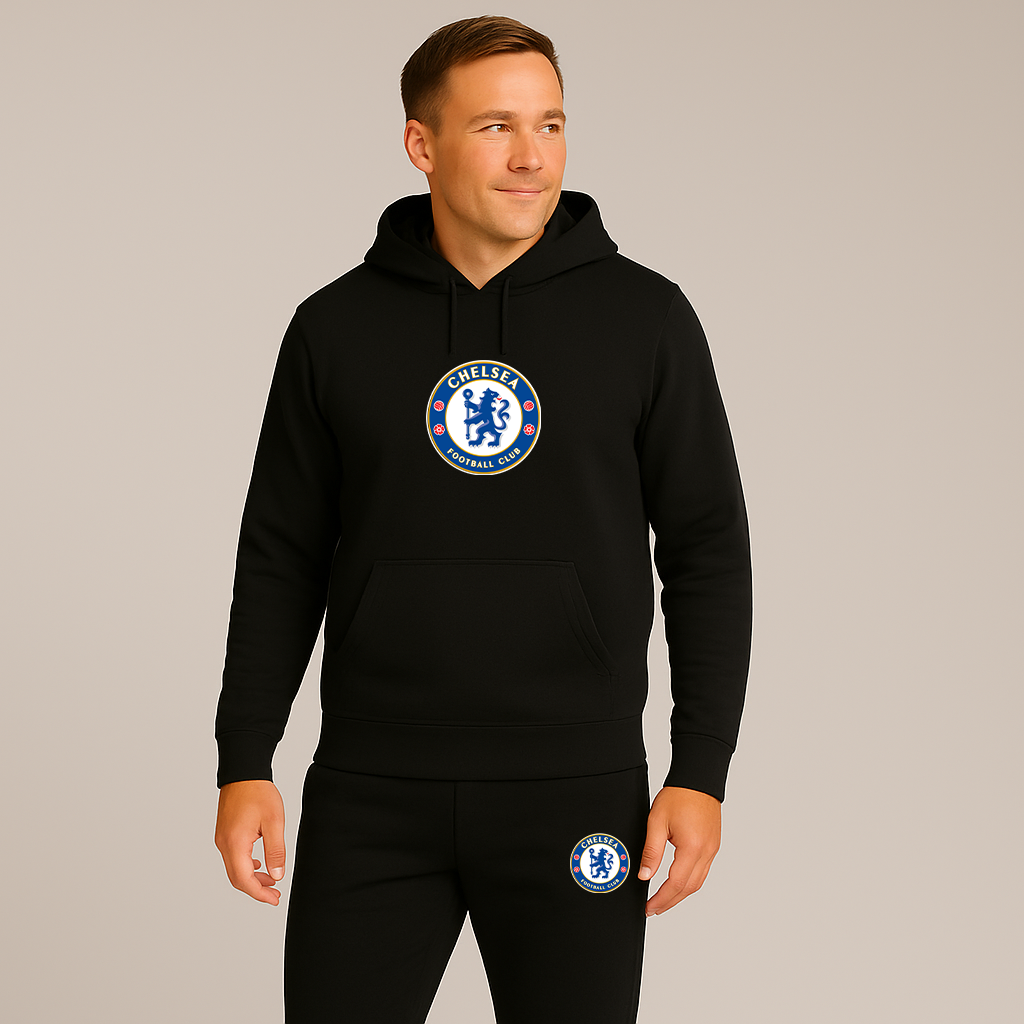 Men's Chelsea Soccer Logo Hoodie Joggers Set