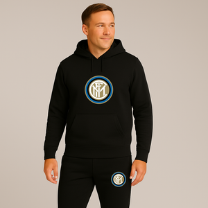 Men's Inter Milan Soccer Logo Hoodie Joggers Set