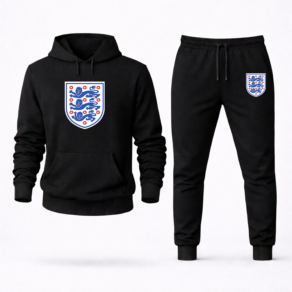 Men's England National Football Team Logo Hoodie Joggers Set