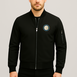 Men's Inter Milan Soccer Lightweight Bomber Jacket Windbreaker Softshell Varsity Jacket Coat