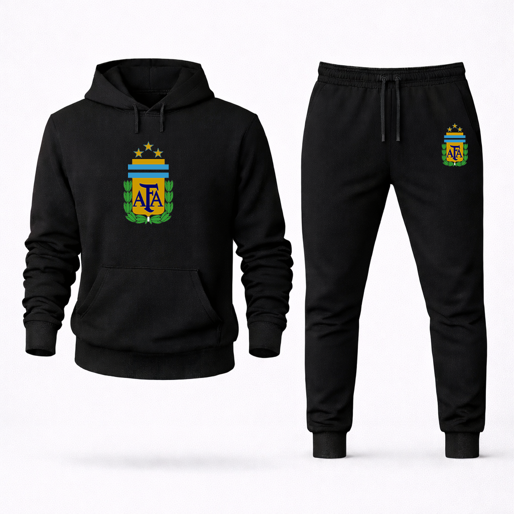 Men's Argentina National Soccer Team Logo Hoodie Joggers Set