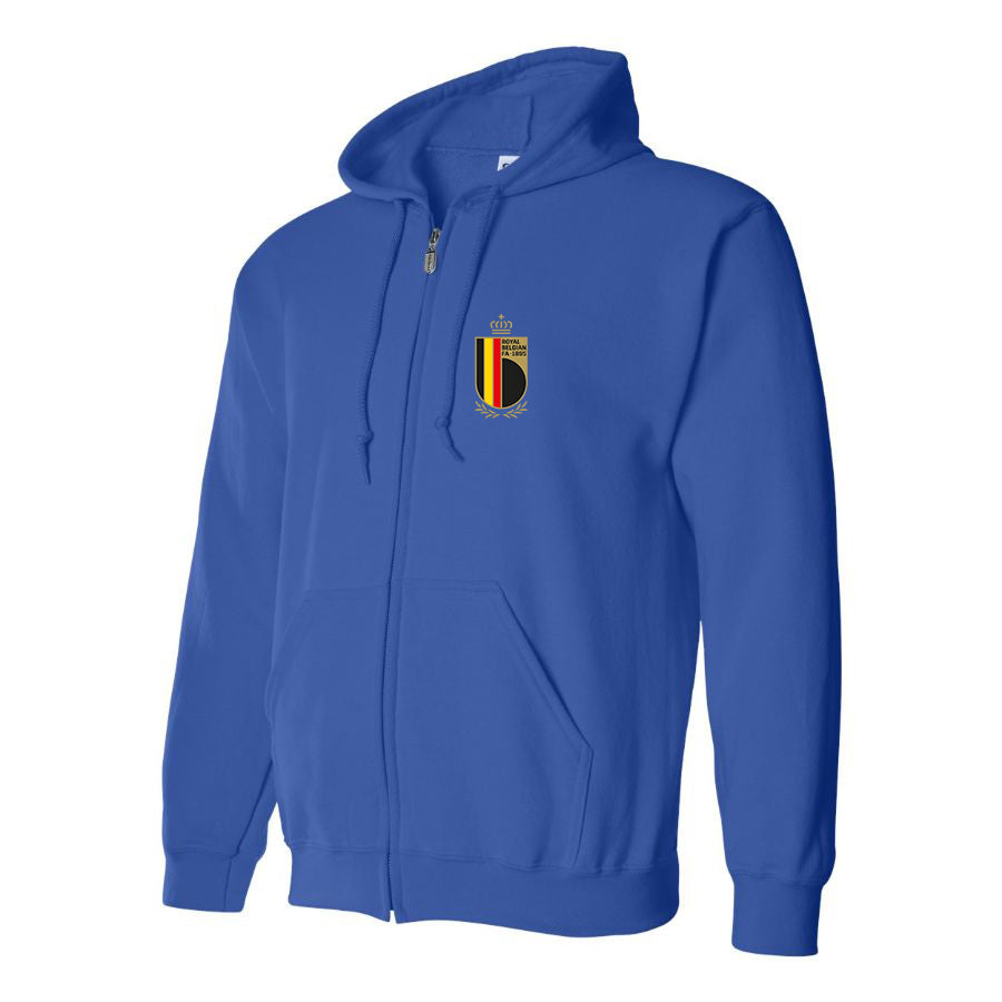 Men's Belgium National Soccer Team Zipper Hoodie