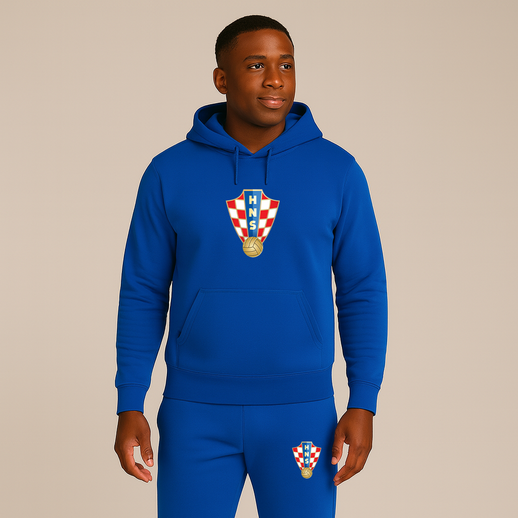 Men's Croatia National Soccer Team Hoodie Joggers Set