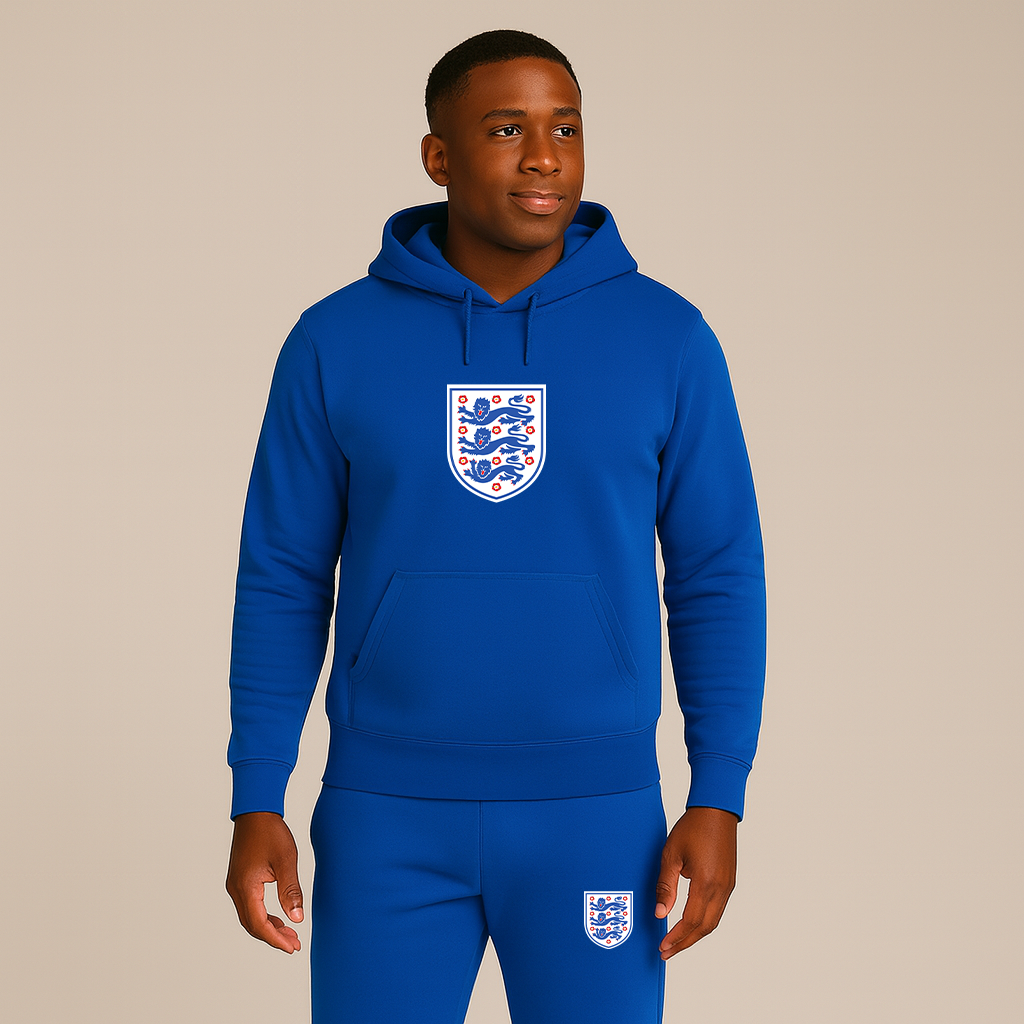 Men's England National Football Team Logo Hoodie Joggers Set