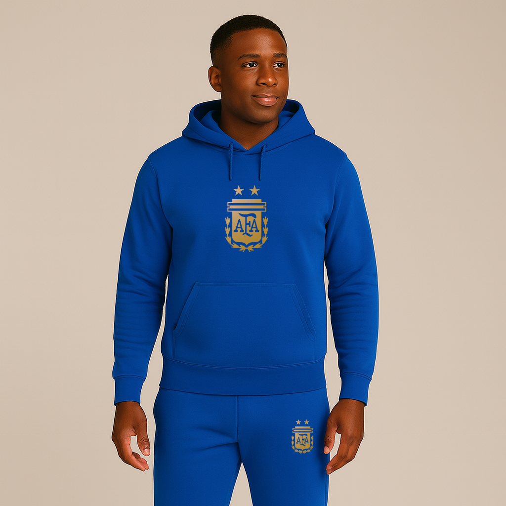 Men's Argentina Soccer Hoodie Joggers Set