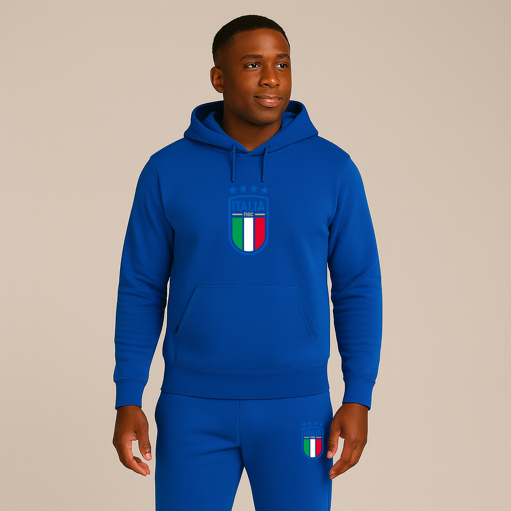 Men's Italy National Soccer Team Hoodie Joggers Set