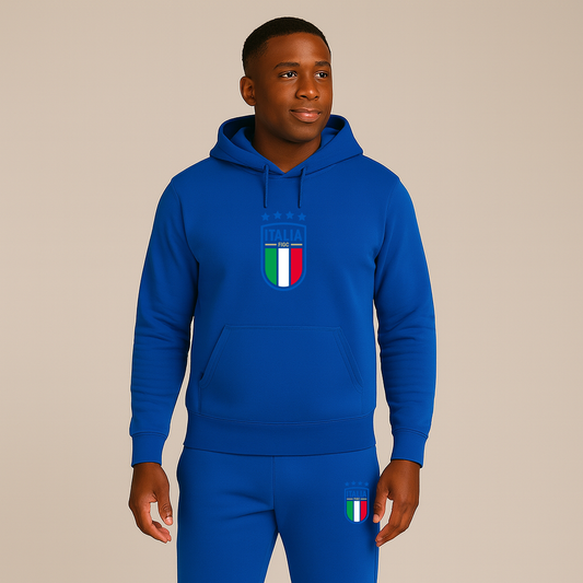 Men's Italy National Soccer Team Hoodie Joggers Set
