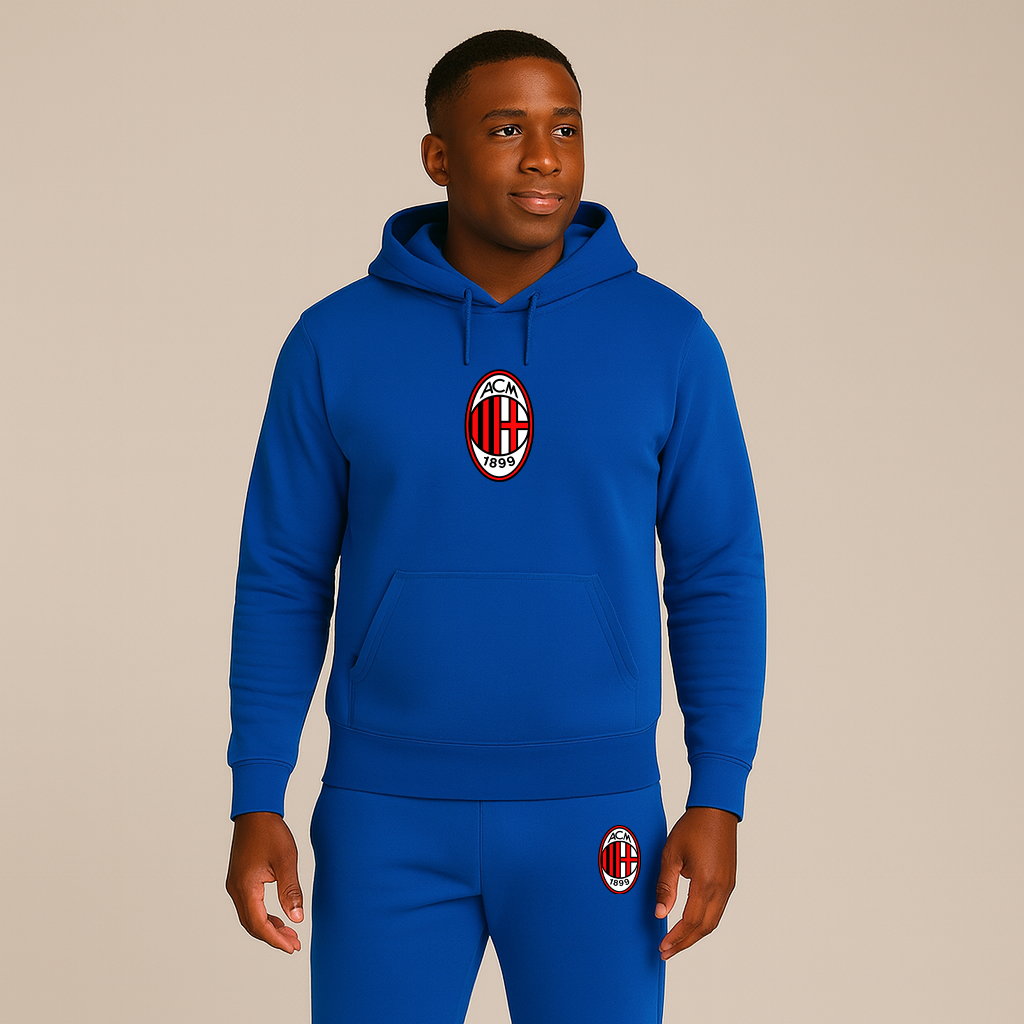 Men’s AC Milan Soccer Logo Hoodie Joggers Set