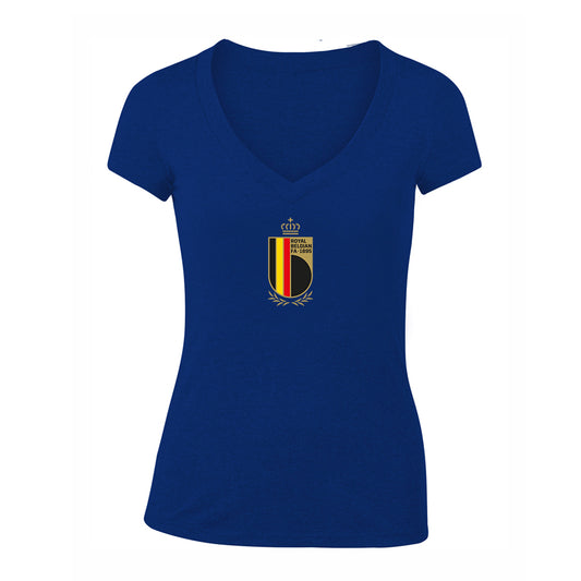 Women's Belgium National Soccer Team V-Neck T-Shirt