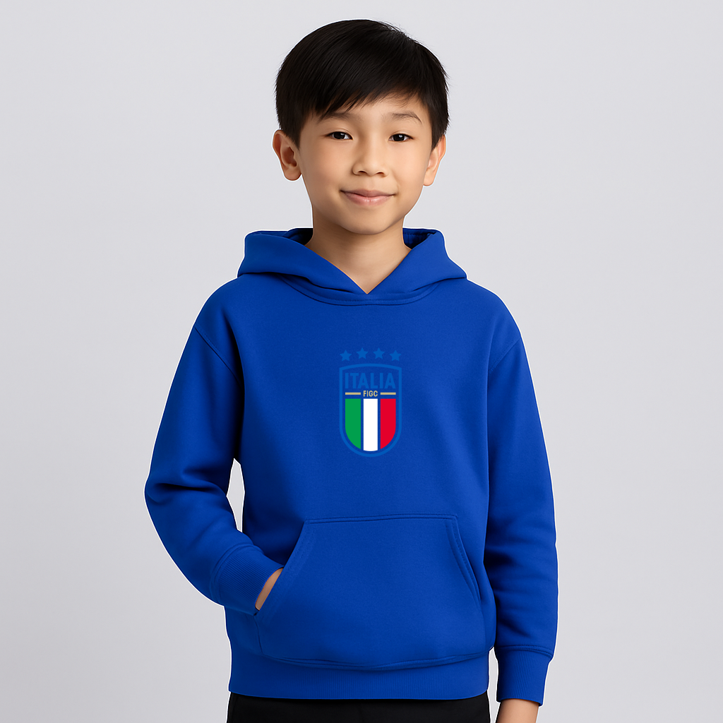Youth Kids Italy National Soccer Team Pullover Hoodie