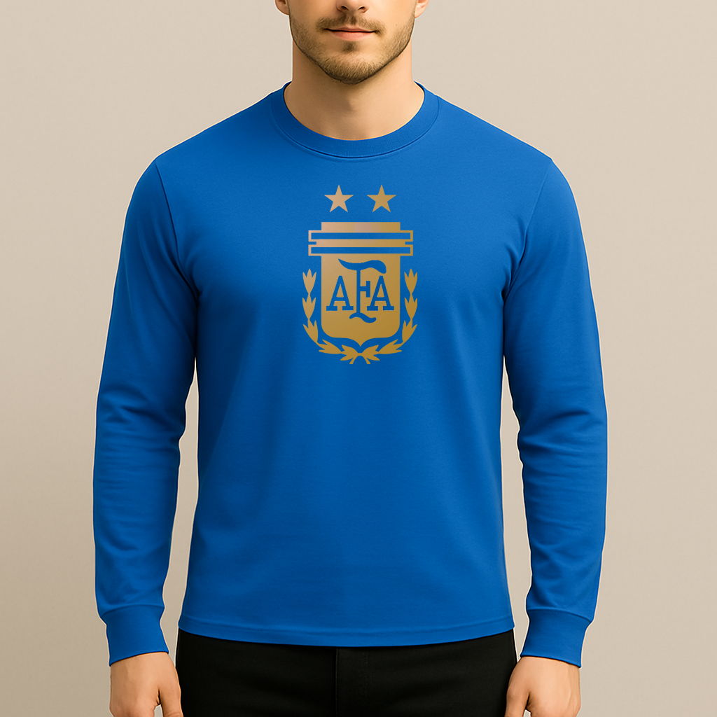 Men's Argentina Soccer Long Sleeve T-Shirt