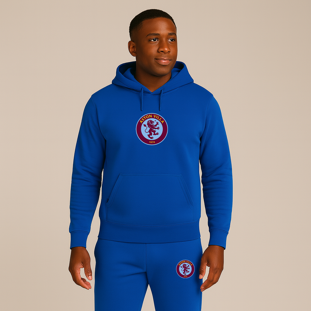 Men's Aston Villa FC Logo Hoodie Joggers Set