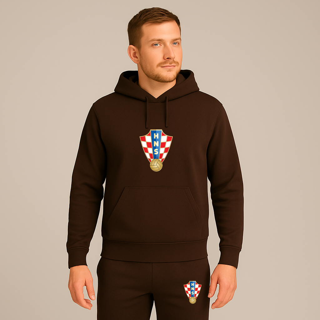 Men's Croatia National Soccer Team Hoodie Joggers Set