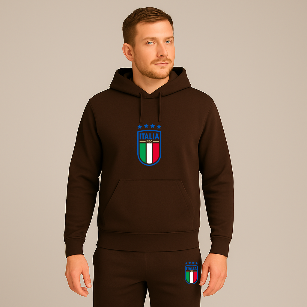 Men's Italy National Soccer Team Hoodie Joggers Set