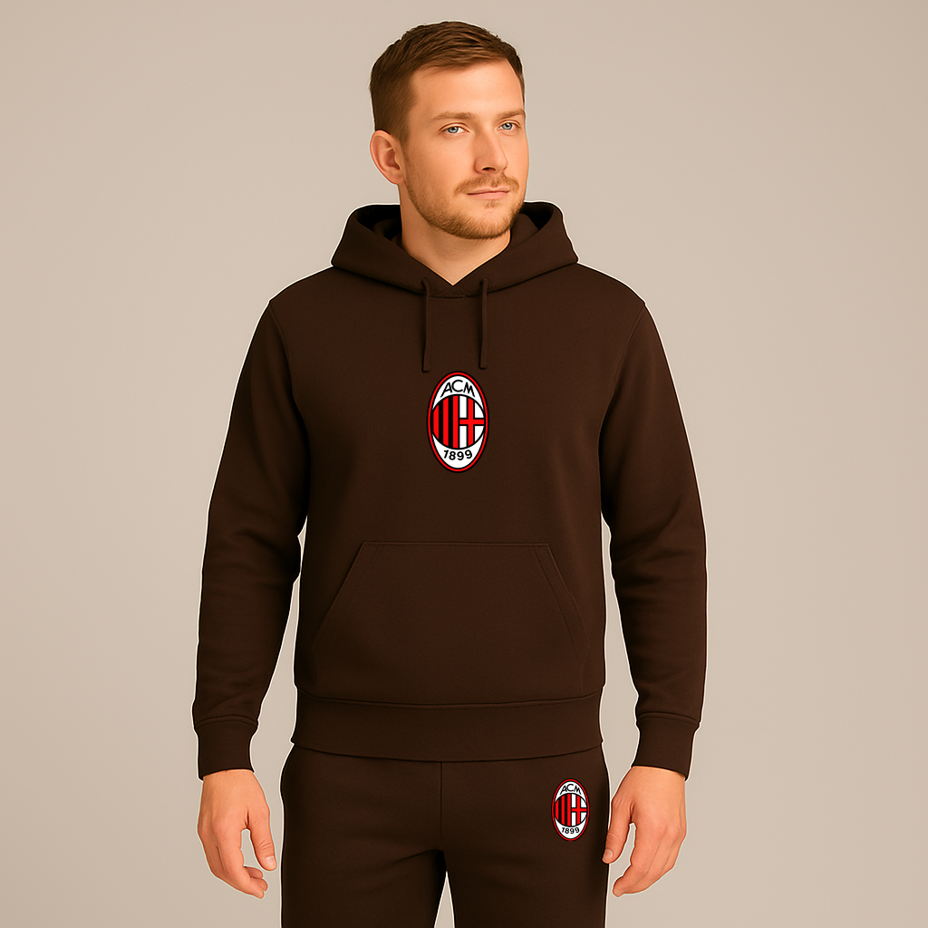 Men’s AC Milan Soccer Logo Hoodie Joggers Set
