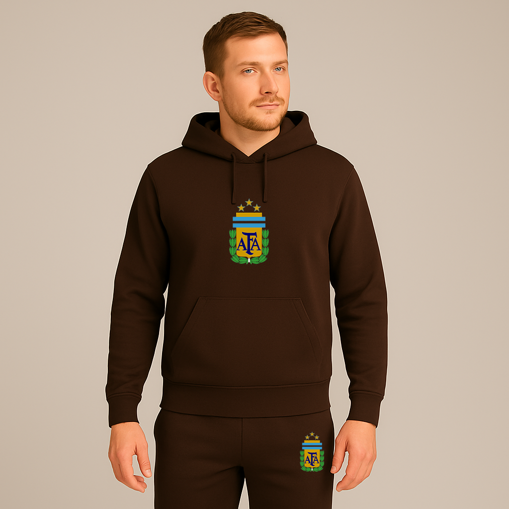 Men's Argentina National Soccer Team Logo Hoodie Joggers Set