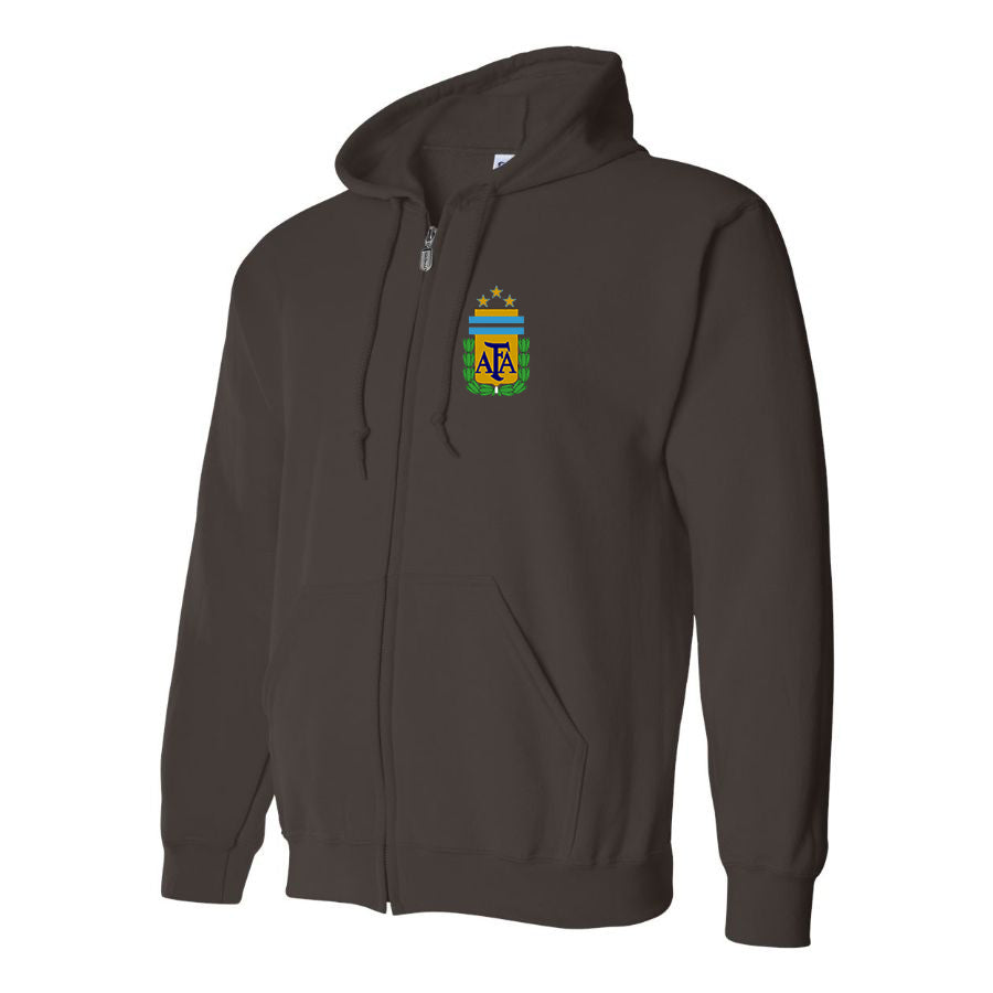 Men's Argentina National Soccer Team Zipper Hoodie