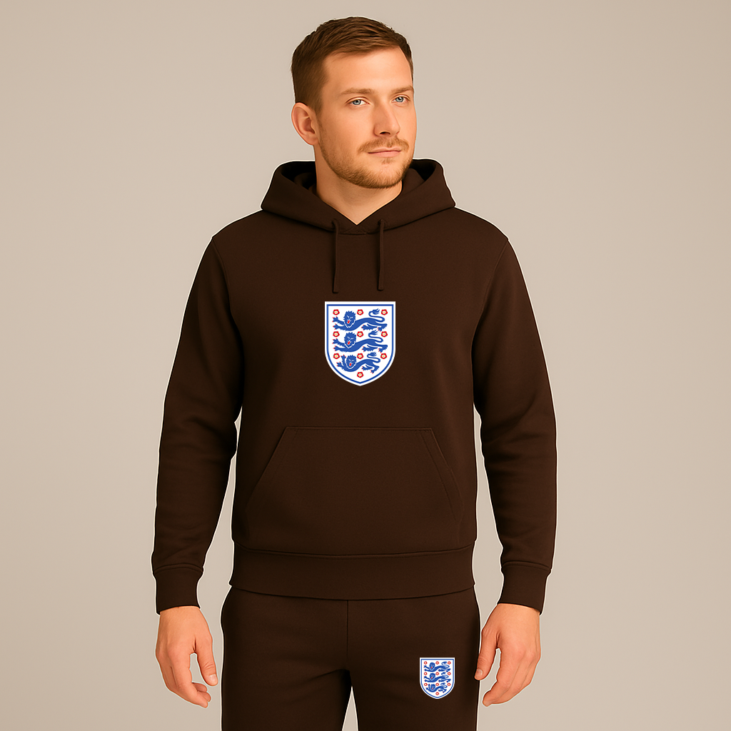 Men's England National Football Team Logo Hoodie Joggers Set