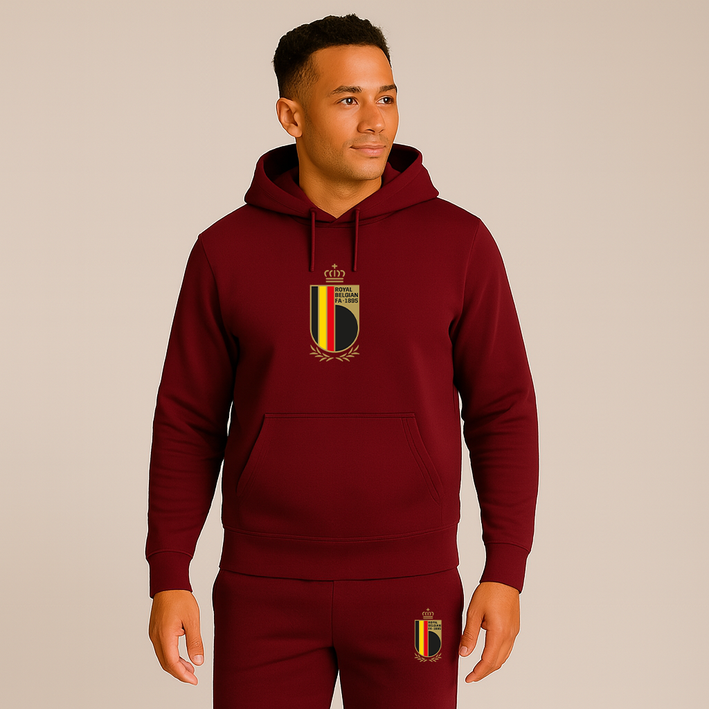 Men's Belgium National Soccer Team Logo Hoodie Joggers Set
