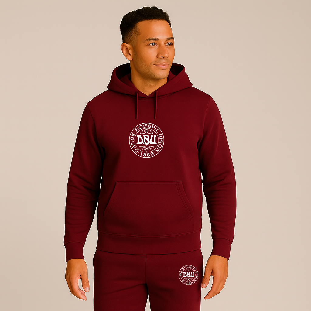 Men's Denmark Soccer Soccer Logo Hoodie Joggers Set