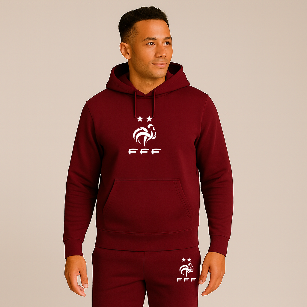 Men's France Soccer Logo Hoodie Joggers Set