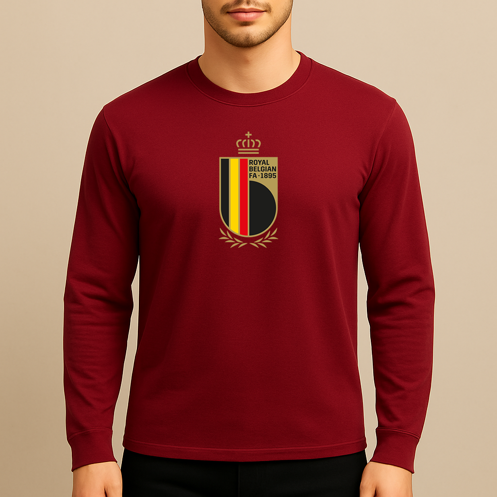 Men's Belgium National Soccer Team Long Sleeve T-Shirt