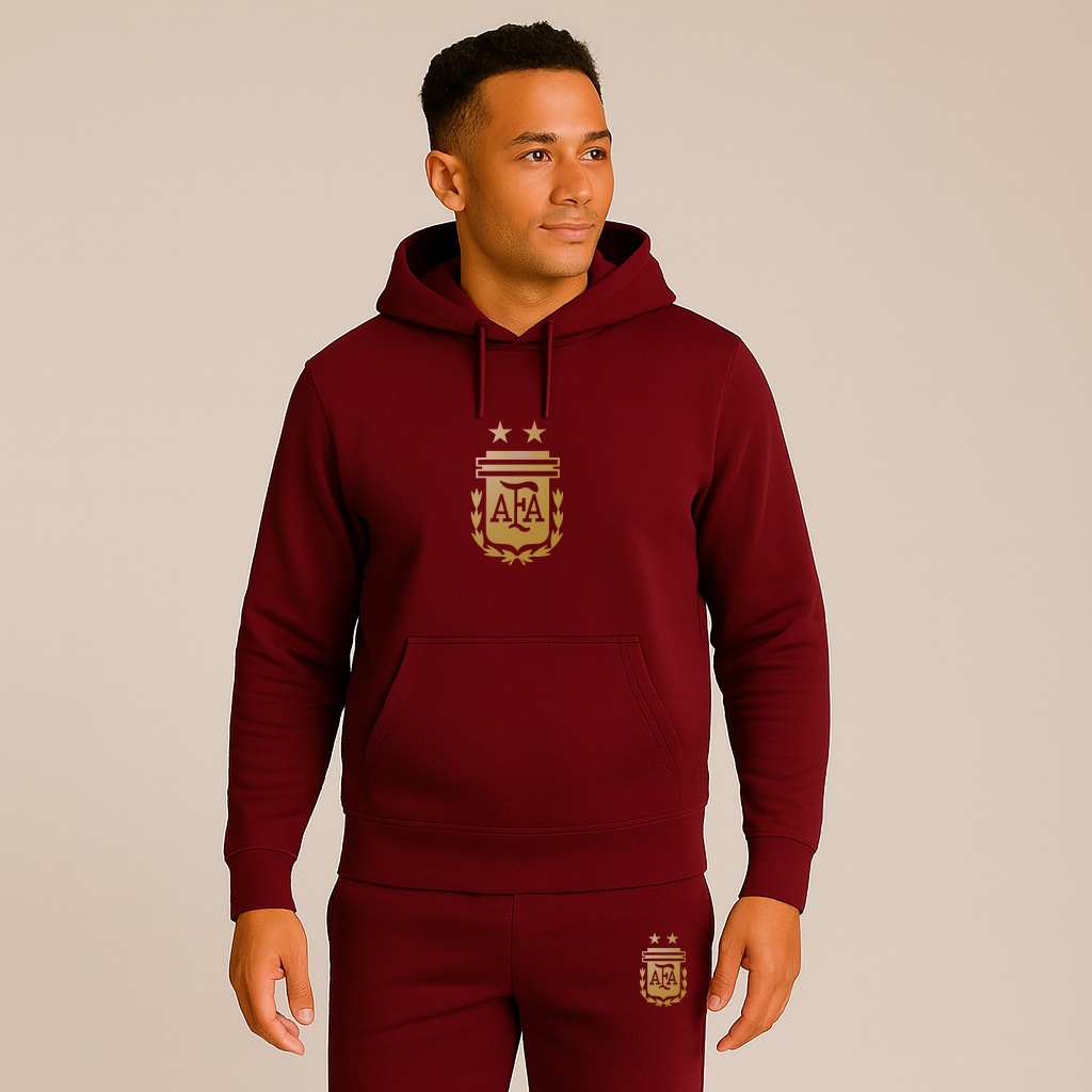 Men's Argentina Soccer Hoodie Joggers Set