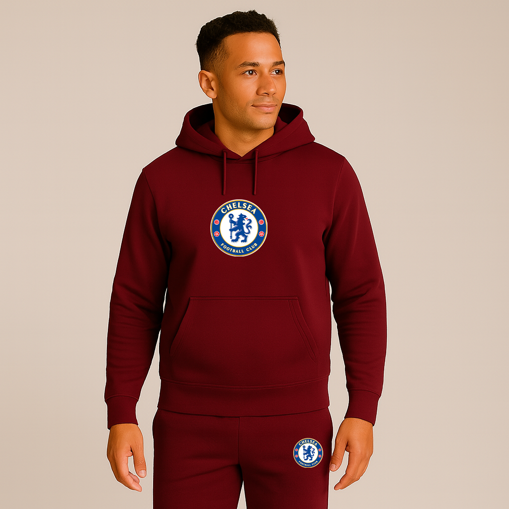 Men's Chelsea Soccer Logo Hoodie Joggers Set