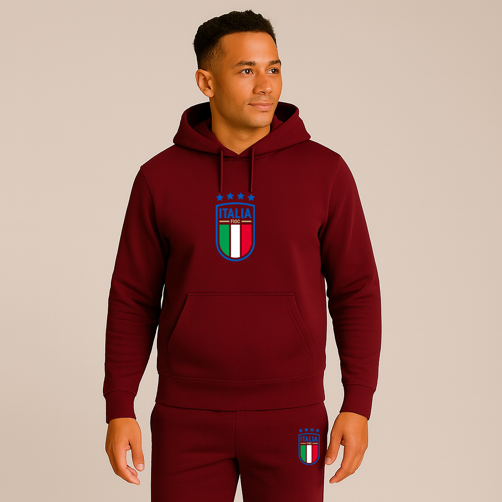 Men's Italy National Soccer Team Hoodie Joggers Set
