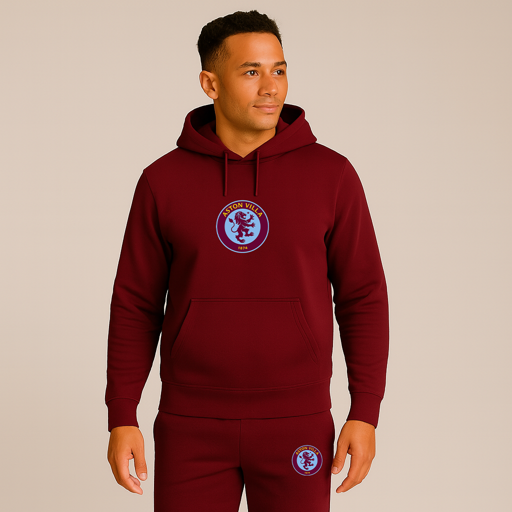 Men's Aston Villa FC Logo Hoodie Joggers Set