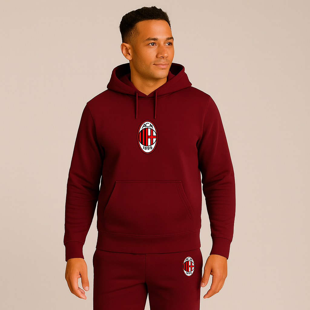 Men’s AC Milan Soccer Logo Hoodie Joggers Set
