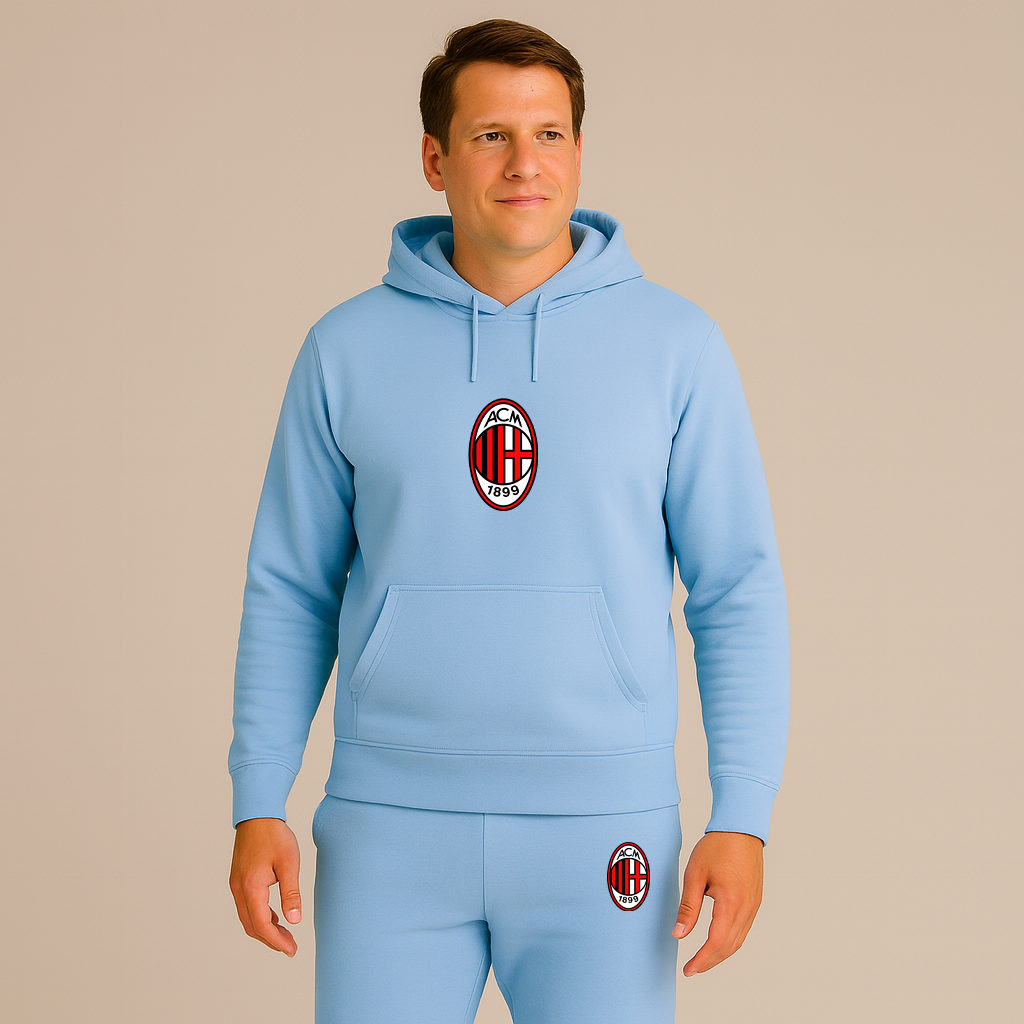 Men’s AC Milan Soccer Logo Hoodie Joggers Set