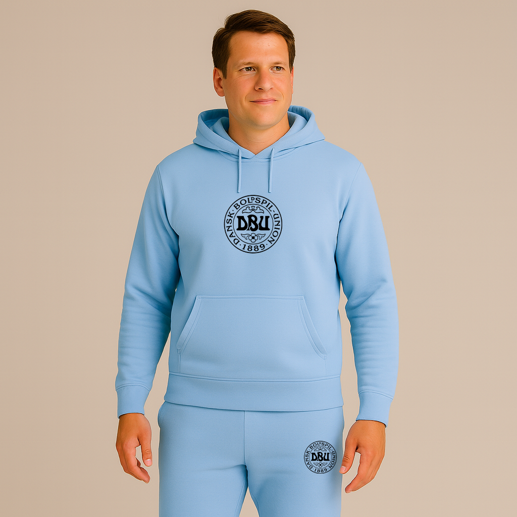 Men's Denmark Soccer Soccer Logo Hoodie Joggers Set