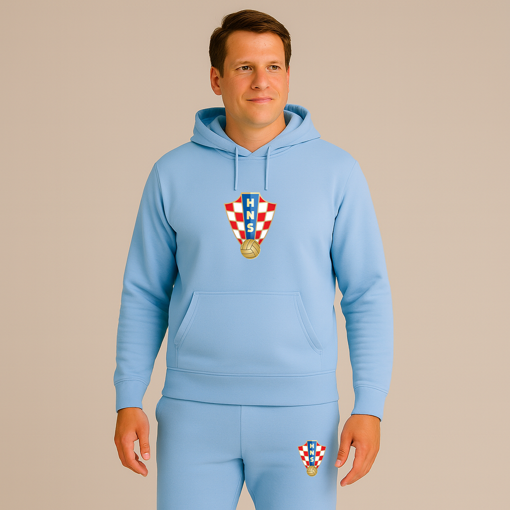Men's Croatia National Soccer Team Hoodie Joggers Set