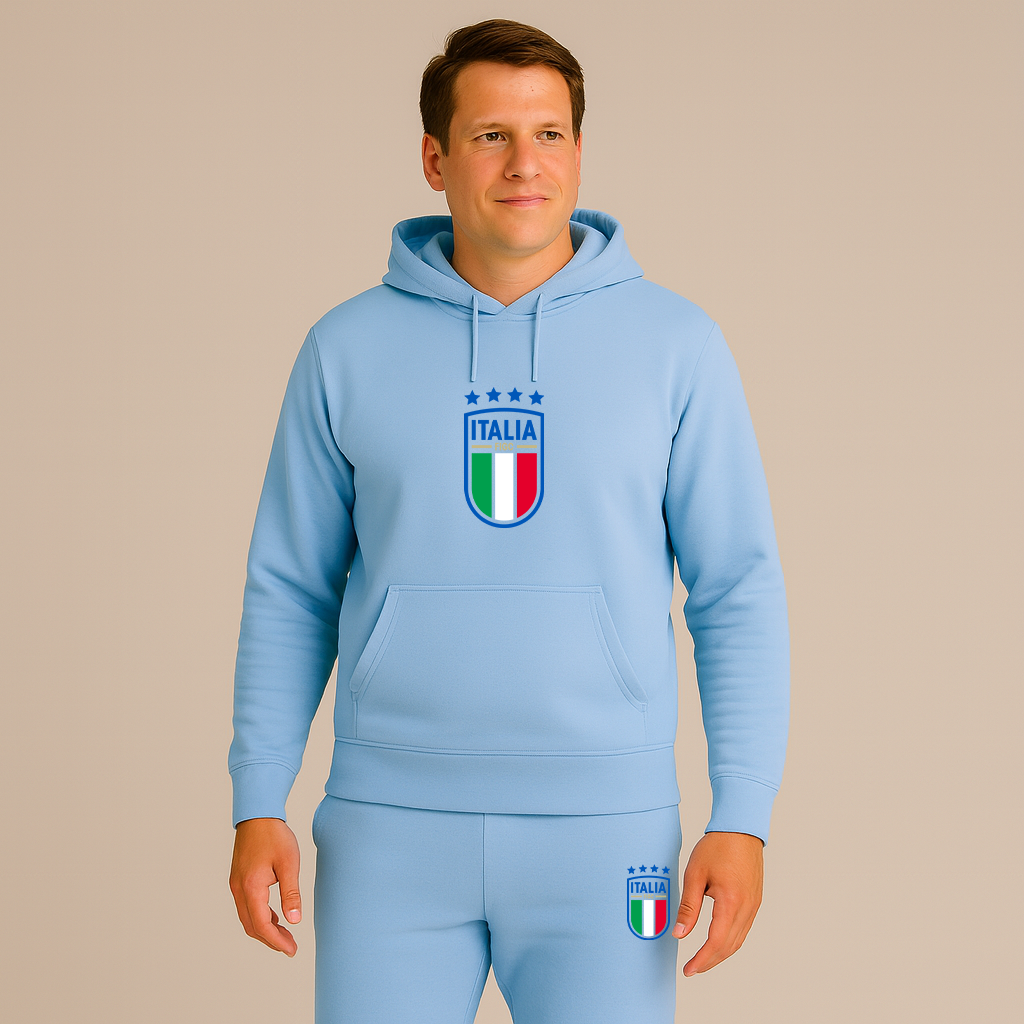 Men's Italy National Soccer Team Hoodie Joggers Set
