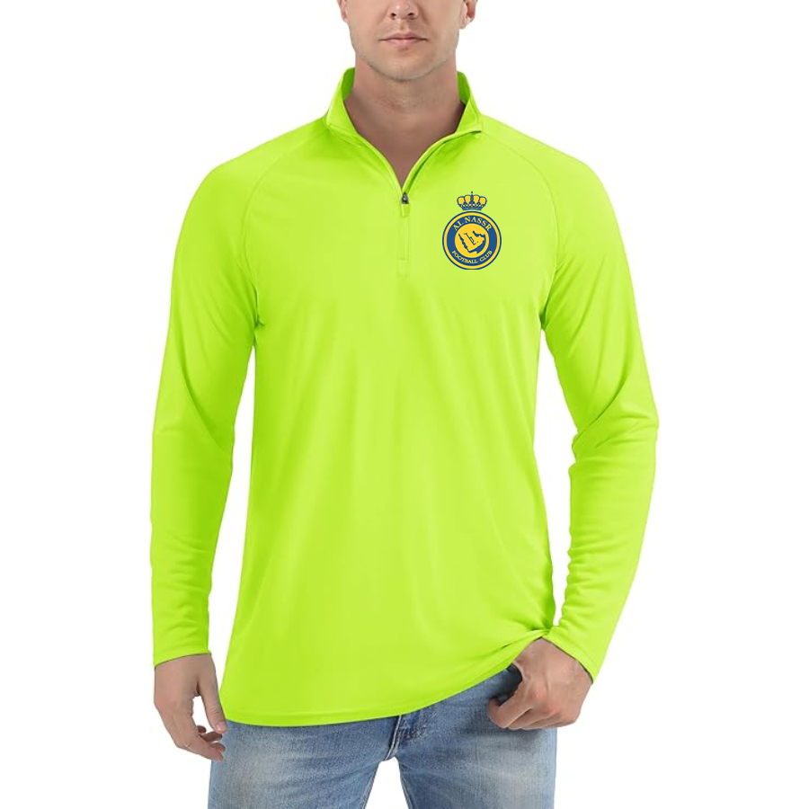 Men’s Al Nassr FC - Lightweight Quarter-Zip Athletic Shirt – Long Sleeve Performance Wear